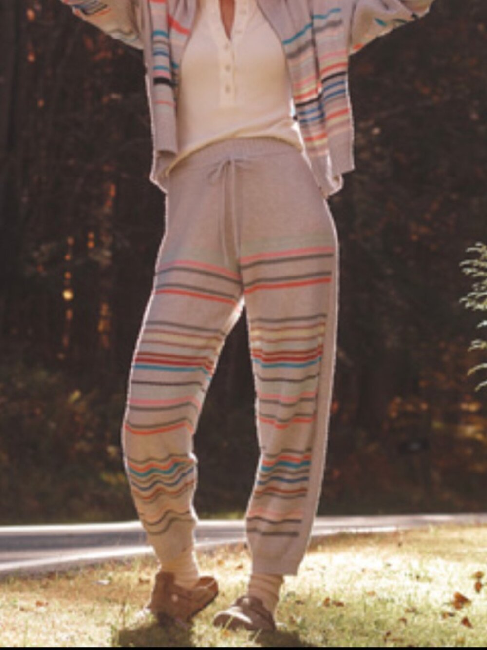 Anthropologie Daily Practice Sweater Pants Gray Stripe XS NWT